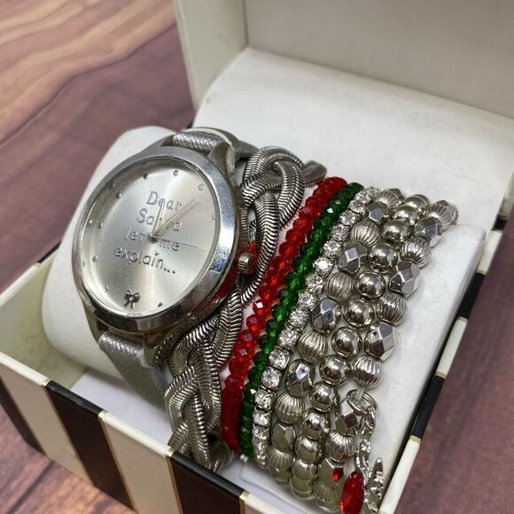 Jessica Carlyle DEAR SANTA LET ME EXPLAIN... WATCH BRACELETS XMAS CHRISTMAS H34 - Picture 2 of 4